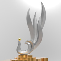 3D立体金属工艺品摆件工程建筑摆件金属奖杯来图来样定做立体工艺